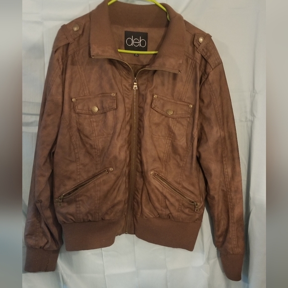 Deb Jackets & Blazers - BROWN Fox Leather Distressed Jacket